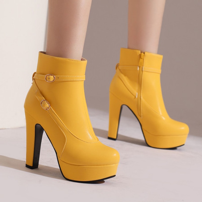 Women'S Shoes Yellow - Botas de plataforma a la moda