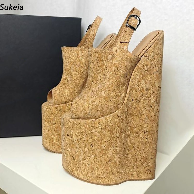 Cork Wedge Sandal - Sukeia, sandalias de plataforma de verano