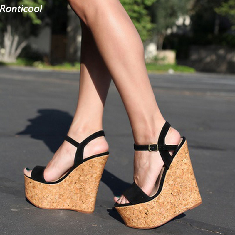 Cork Wedge Sandal - Ronticool, sandalias de plataforma hechas a