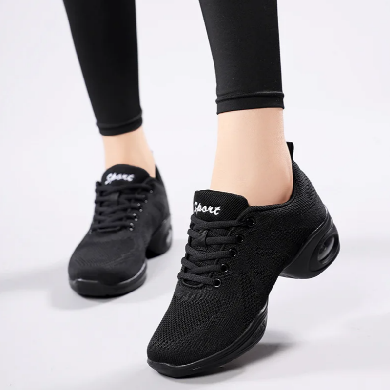 Women'S Zumba Shoes - Zapatillas de Baile de Malla Negra
