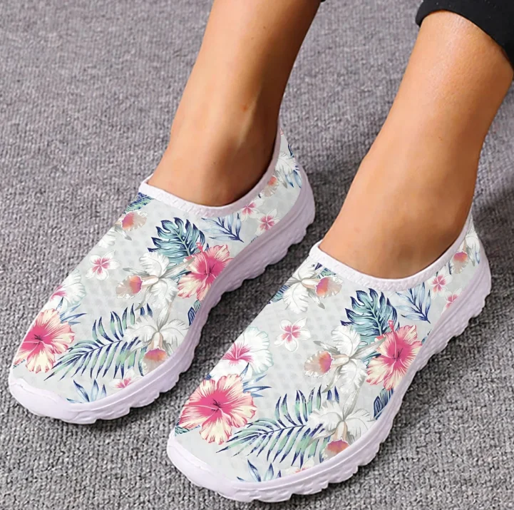 Women'S Shoes For Tennis - Mocasines con diseño de hibisco hawaiano,
