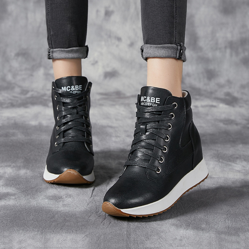Botines tobilleros de piel aut - Wedge Heeled Sneaker reseña y precio