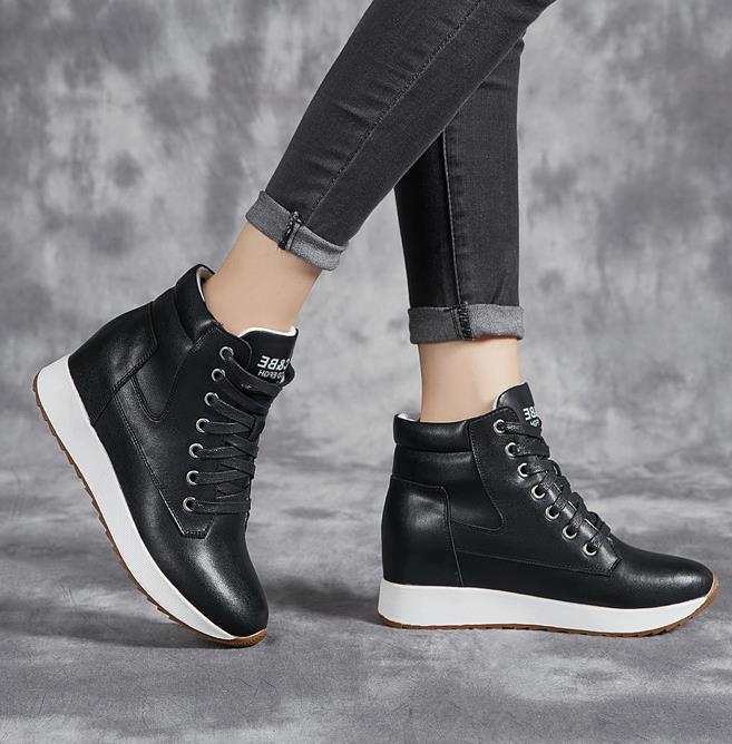 Botines tobilleros de piel aut - Wedge Heeled Sneaker reseña y precio