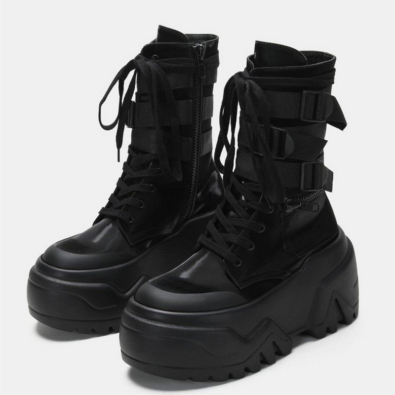 Botas de plataforma gruesas de - Women Shoes Size Chart reseña y precio