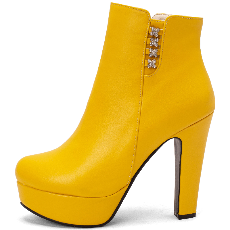 Botas cortas de lujo de talla  - Women'S Shoes Yellow reseña y precio