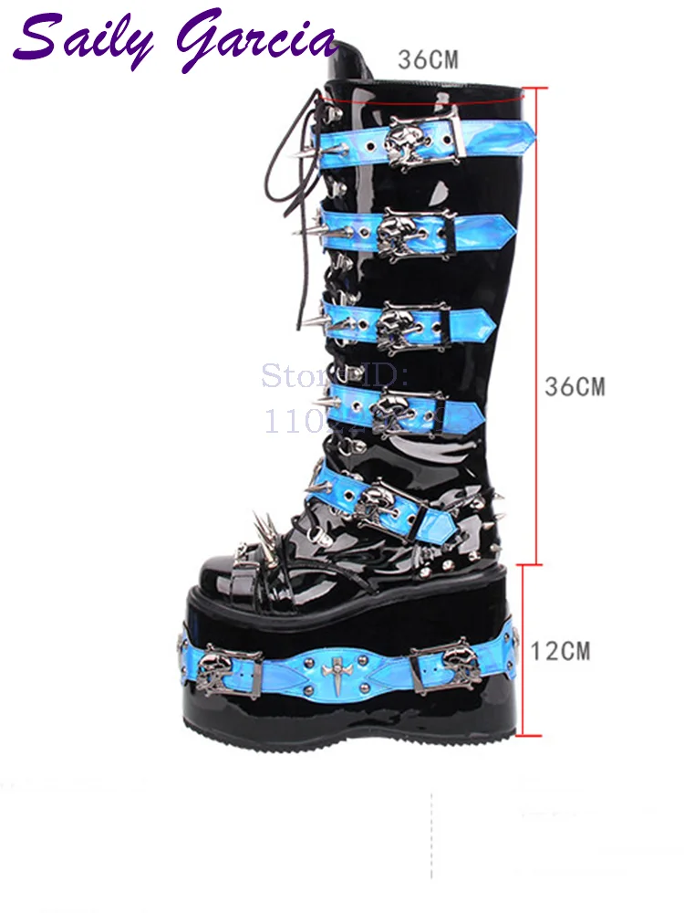 Botas altas de plataforma con  - Women Shoes Size Chart reseña y precio