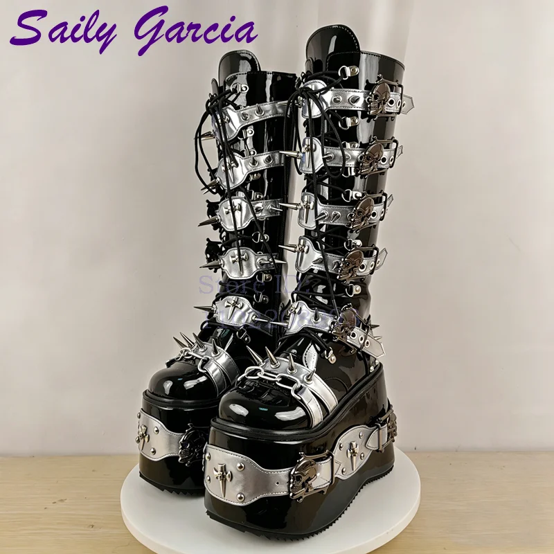 Botas altas de plataforma con  - Women Shoes Size Chart reseña y precio