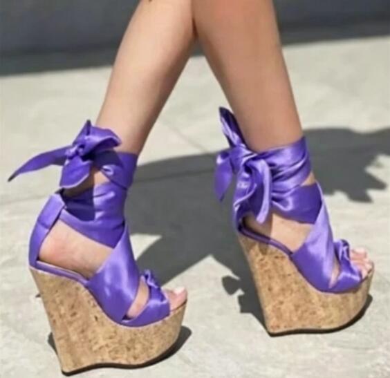 Sandalias de Plataforma Alta d - Cork Wedge Sandal reseña y precio