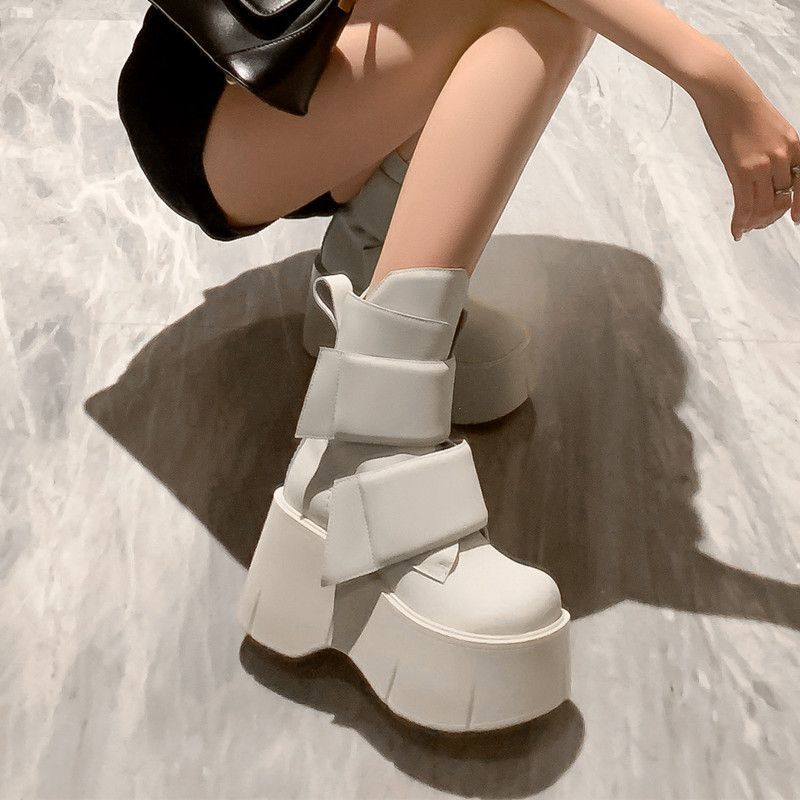 Botines de plataforma blancos  - Women Shoes Size Chart reseña y precio